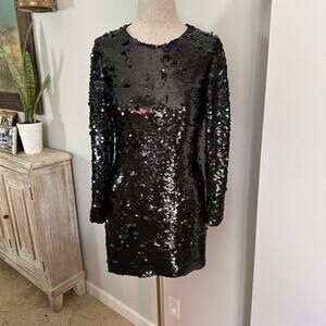 Karen Millen Black Sequin Beaded Cocktail Dress